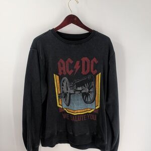 AC/DC 2003 We Salute You Music Rock Graphic Pullover Sweatshirt Black Size M